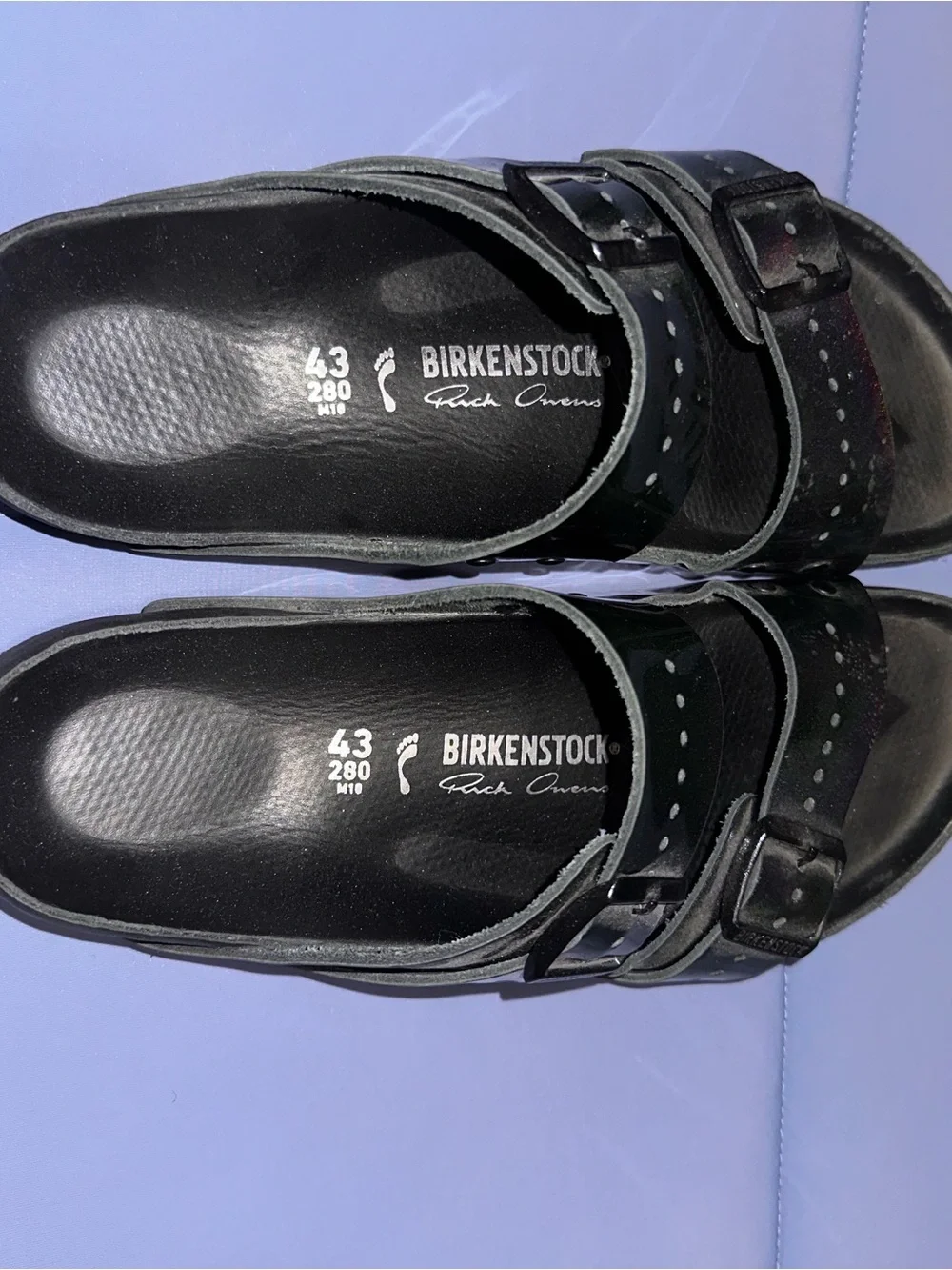 Rick Owens Birkenstocks Size 43 - Black Iridescent